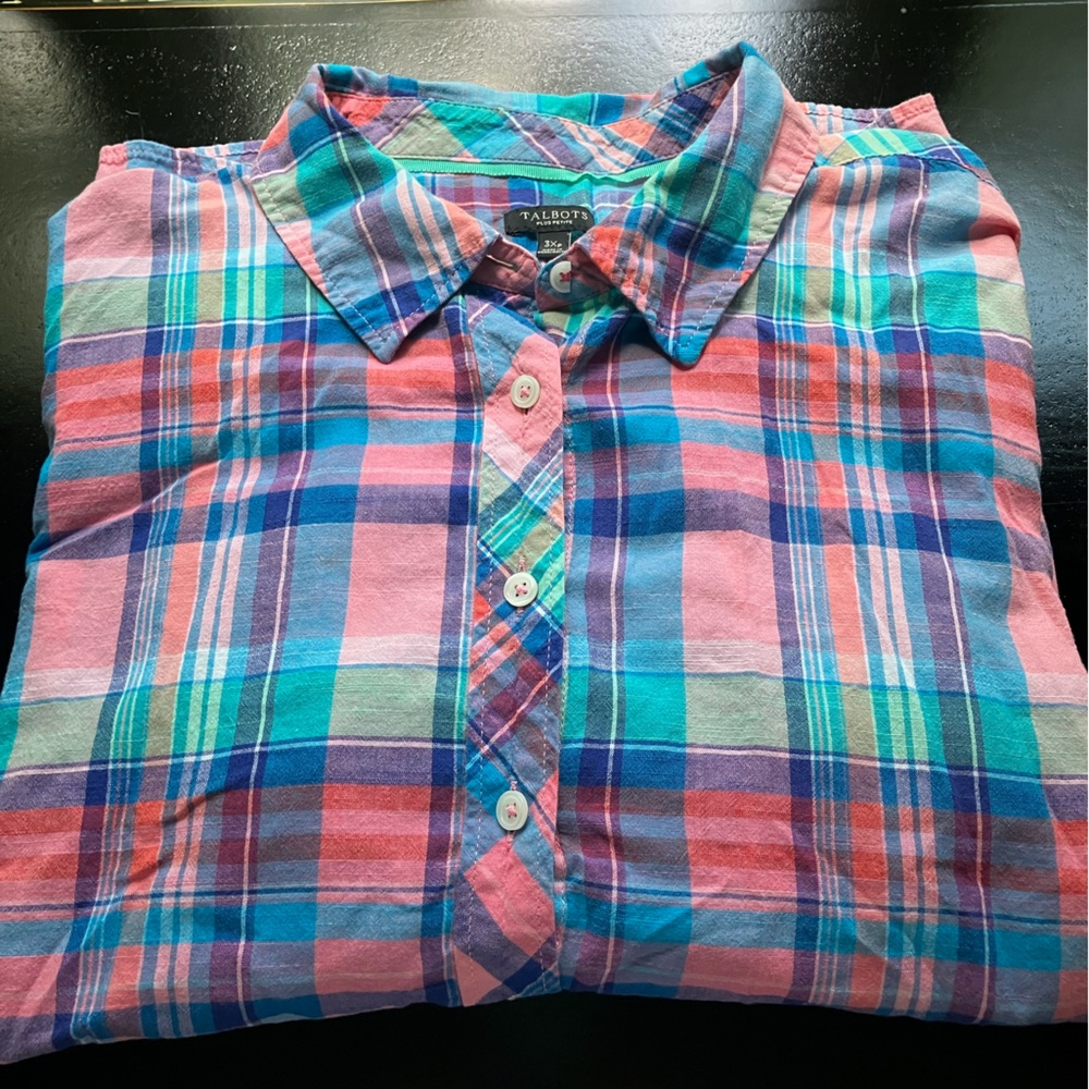 Talbots Multicolor Plaid Shirt 3XP
